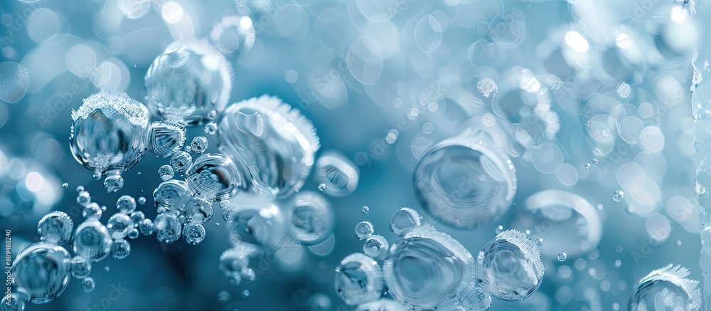 Frozen air bubbles create a textured background in the ice, perfect for a copy space image.