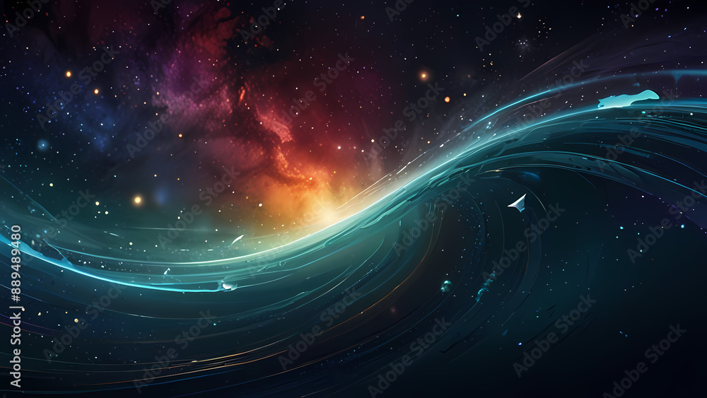 Obraz premium Illustrate an abstract background featuring echoing waves in a cosmic setting