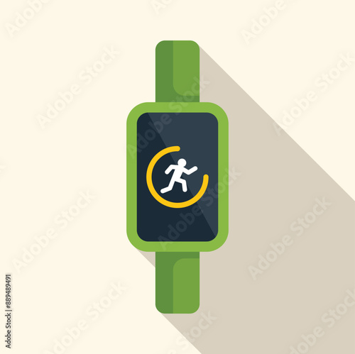 Smartwatch is displaying an app icon with a running man, symbolizing fitness tracking