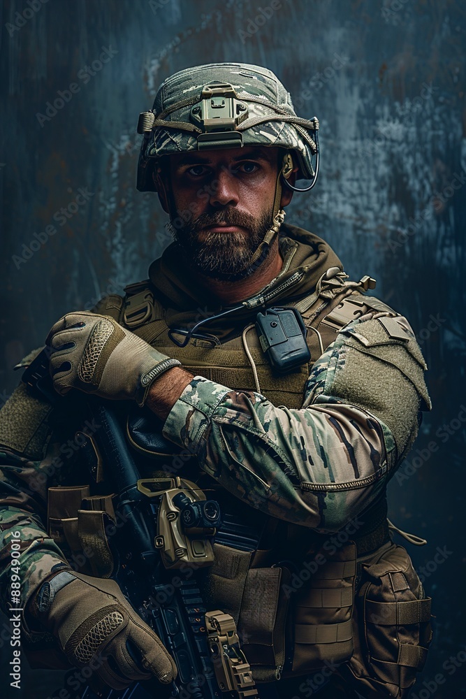Special forces soldier studio portraits. Special forces soldier studio portraits.