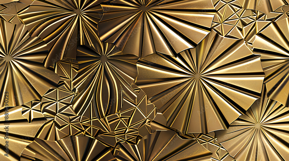 A seamless pattern with gold origami, A seamless pattern with gold origami,