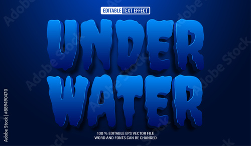 Editable 3d text style effect - Under Water text effect Template