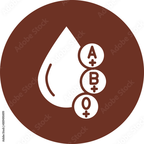 Blood Types Glyph Brown Circle Icon