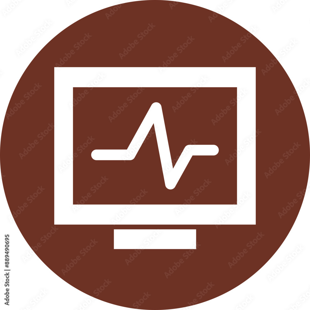 Heart Monitoring Glyph Brown Circle Icon Heart Monitoring Glyph Brown Circle Icon