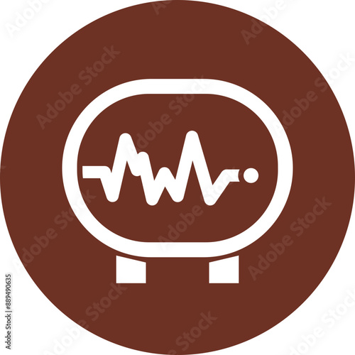 Electrocardiogram Glyph Brown Circle Icon