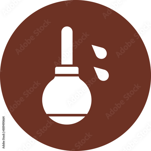 Enema Glyph Brown Circle Icon