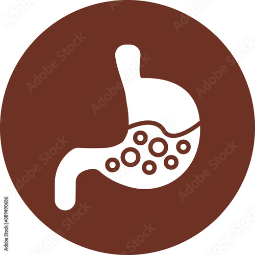 Gastroenterology Glyph Brown Circle Icon