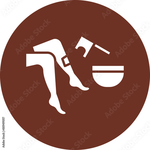 Waxing Glyph Brown Circle Icon