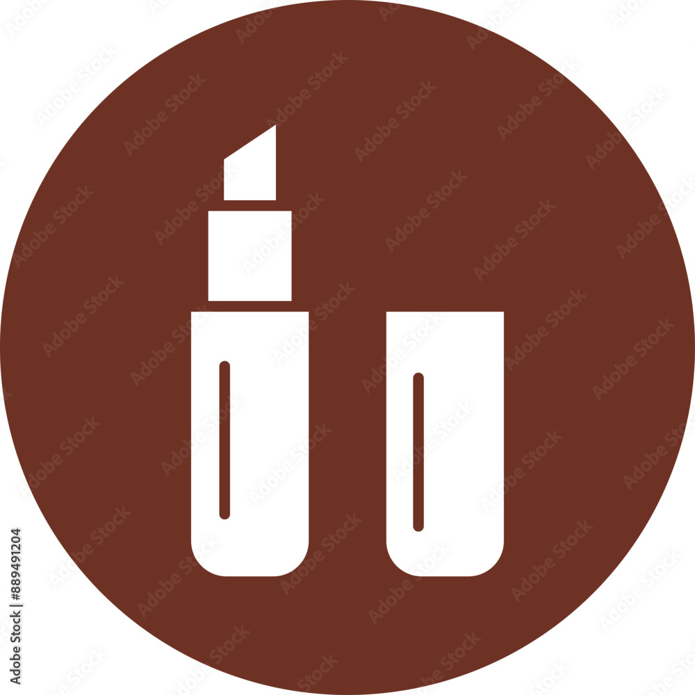 Lipstick Glyph Brown Circle Icon Lipstick Glyph Brown Circle Icon