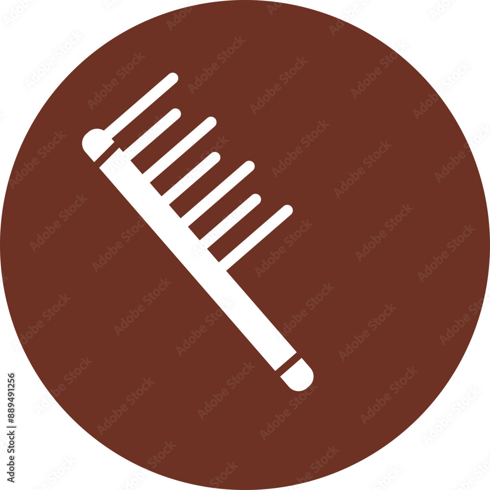 Comb Glyph Brown Circle Icon Comb Glyph Brown Circle Icon