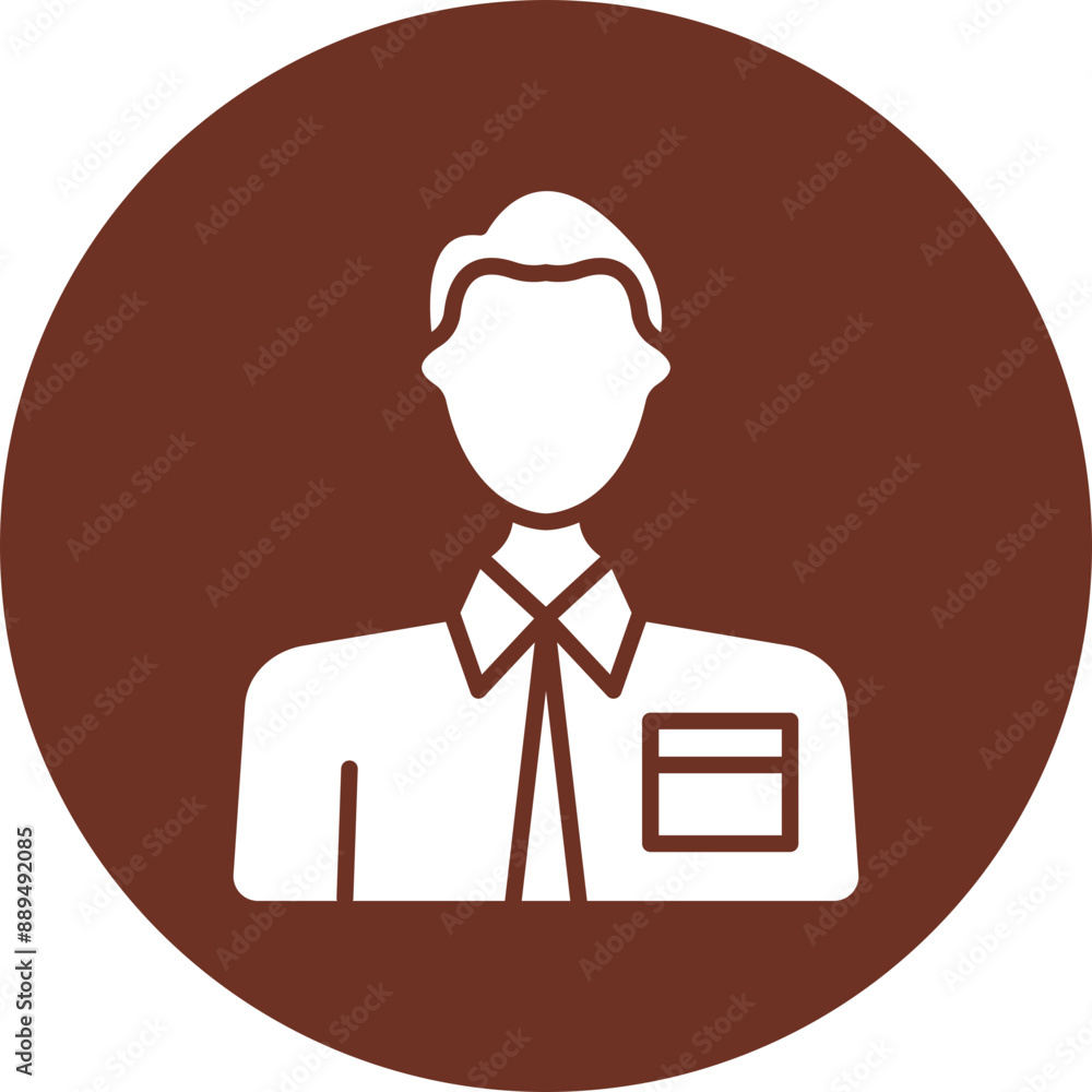 Businessman Glyph Brown Circle Icon Businessman Glyph Brown Circle Icon