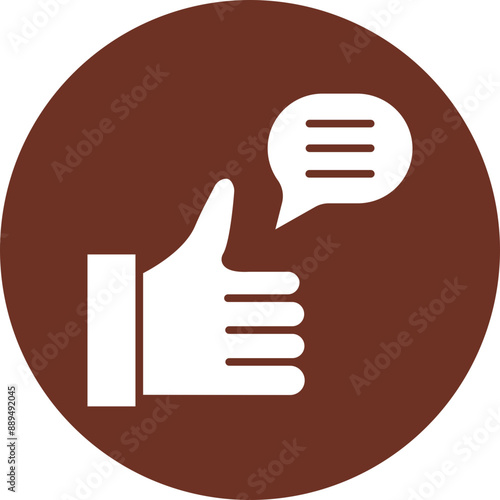 Feedback Glyph Brown Circle Icon