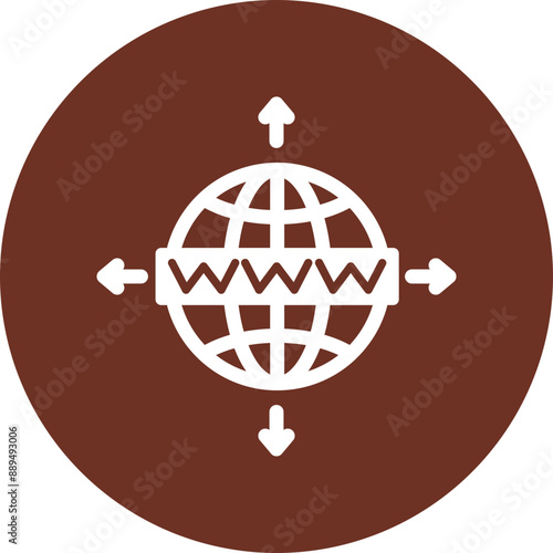Browsing Glyph Brown Circle Icon