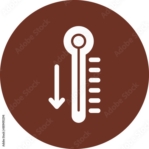 Thermometer Glyph Brown Circle Icon