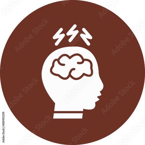 Migraine Glyph Brown Circle Icon