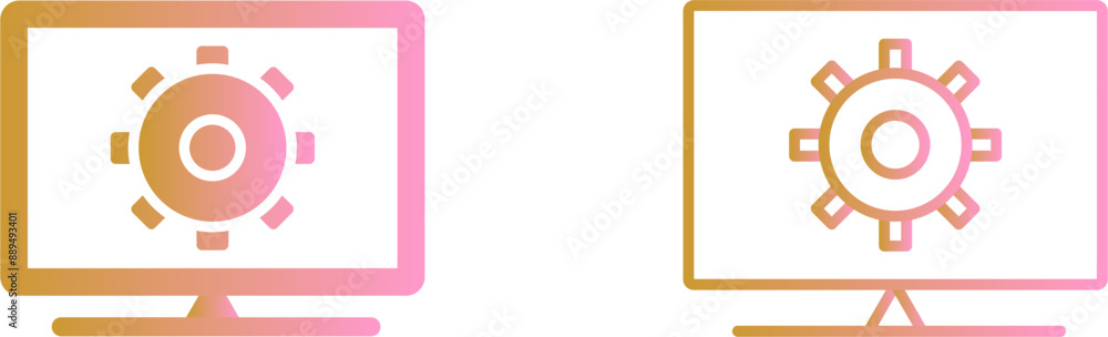 Computer Settings Vector Icon Computer Settings Vector Icon