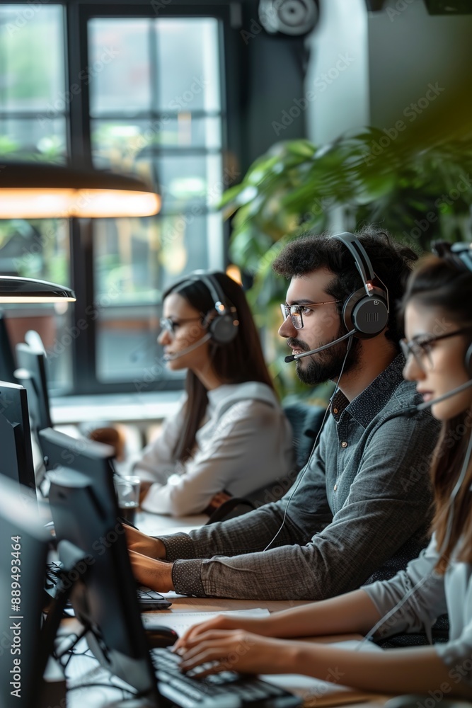 Technical support team working in modern office Technical support team working in modern office