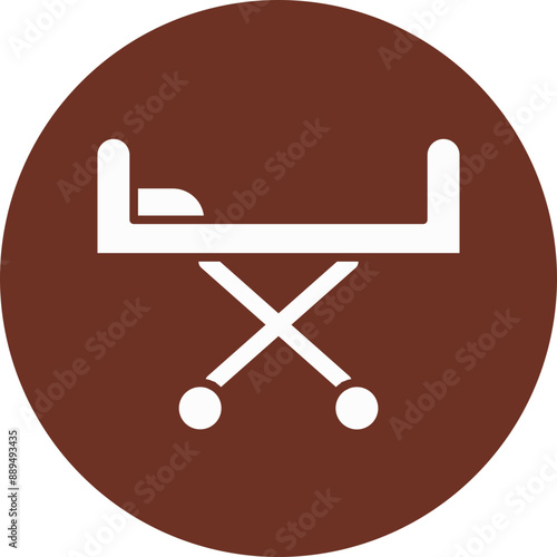 Stretcher Glyph Brown Circle Icon