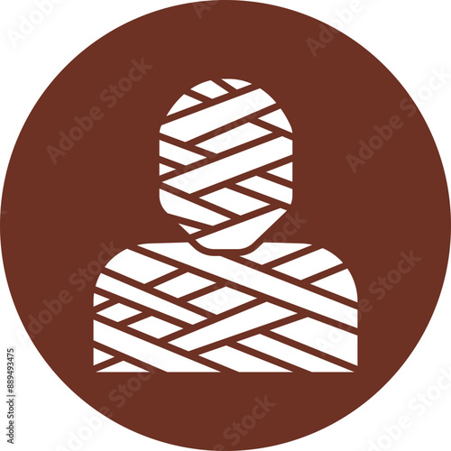 Mummy Glyph Brown Circle Icon