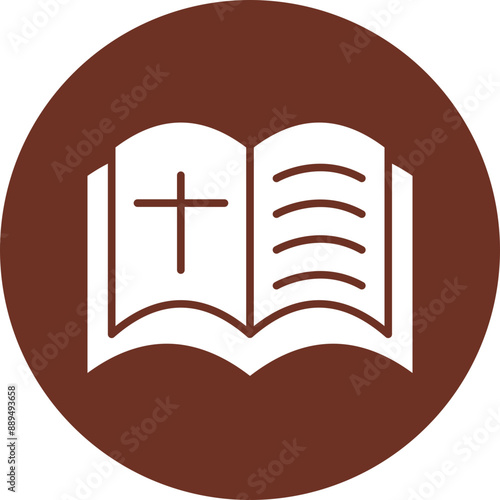 Bible Glyph Brown Circle Icon