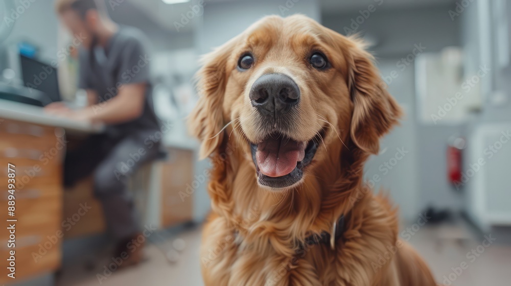 The owner of a small dog was sitting in the waiting room of a veterinary clinic, the veterinarian was examining his health. The owner of a small dog was sitting in the waiting room of a veterinary clinic, the veterinarian was examining his health.