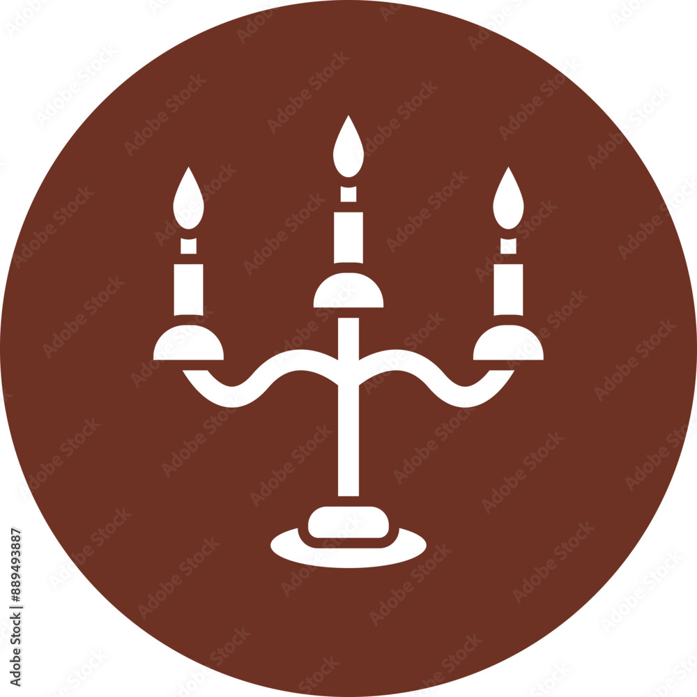 Candle Holder Glyph Brown Circle Icon Candle Holder Glyph Brown Circle Icon