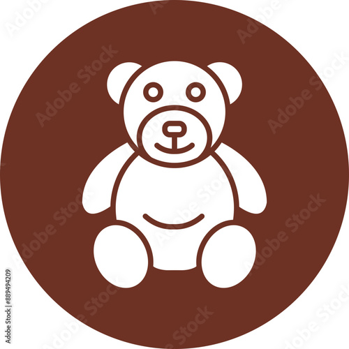 Bear Glyph Brown Circle Icon