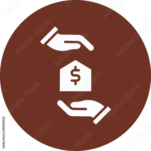 Loan Glyph Brown Circle Icon