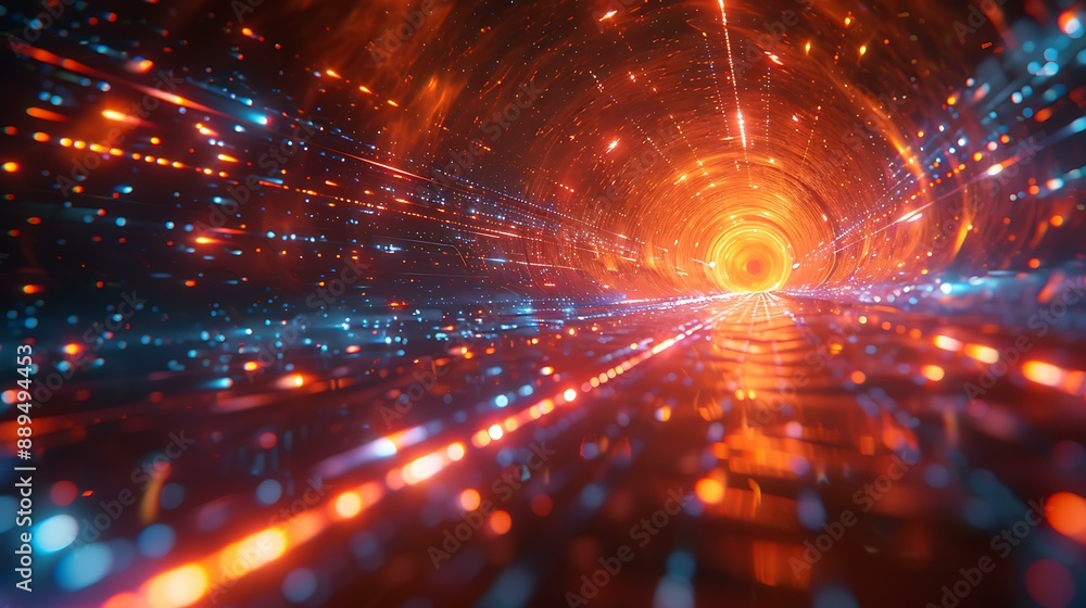 A burst of neon lights and lines radiating outward, forming a futuristic abstract background A burst of neon lights and lines radiating outward, forming a futuristic abstract background