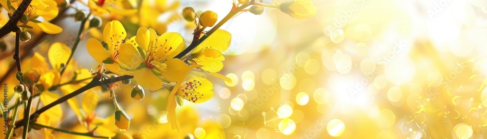 Fototapeta premium A yellow flower with a blue background. The flower is the main focus of the image