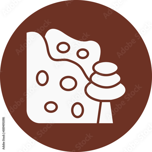 Avalanche Glyph Brown Circle Icon