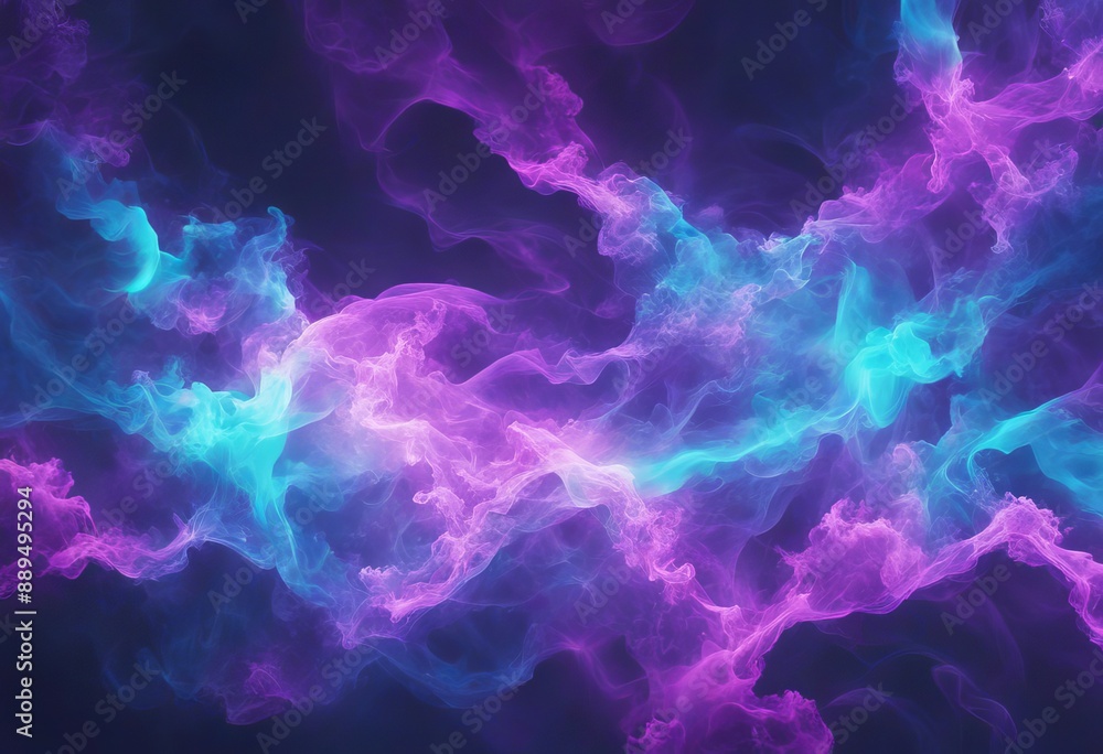 Fototapeta premium mint Abstract blue distortion interlaced background purple glitch smoke