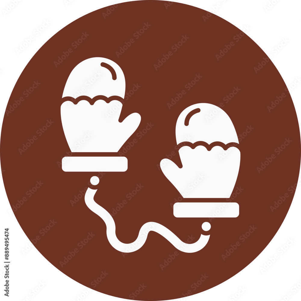 Mitten Glyph Brown Circle Icon Mitten Glyph Brown Circle Icon
