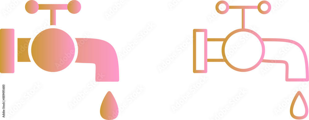 Water Tap Vector Icon Water Tap Vector Icon