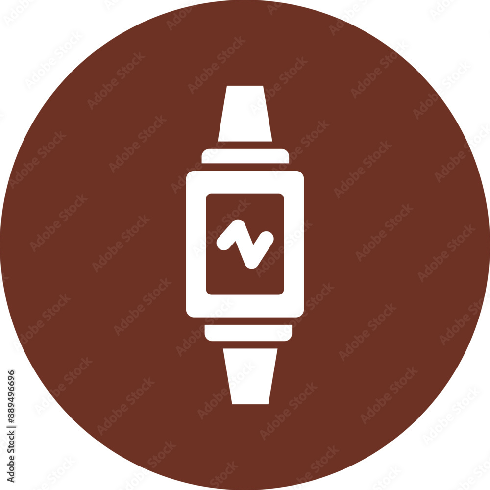 Fitness Watch Glyph Brown Circle Icon Fitness Watch Glyph Brown Circle Icon