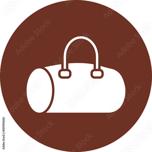 Duffle Bag Glyph Brown Circle Icon