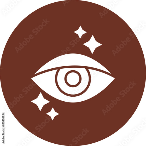 Ophthalmologist Glyph Brown Circle Icon