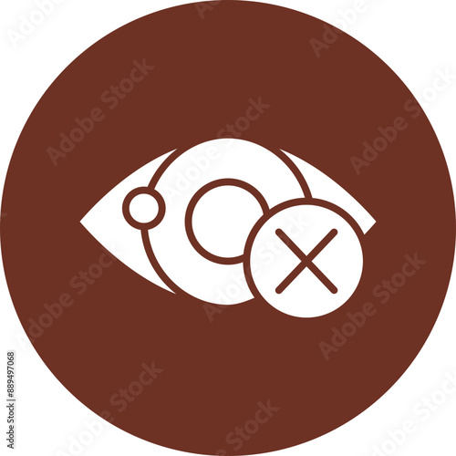 Blindness Glyph Brown Circle Icon