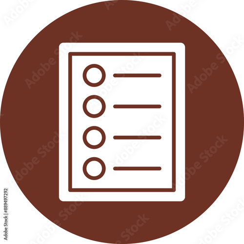 Table Of Content Glyph Brown Circle Icon