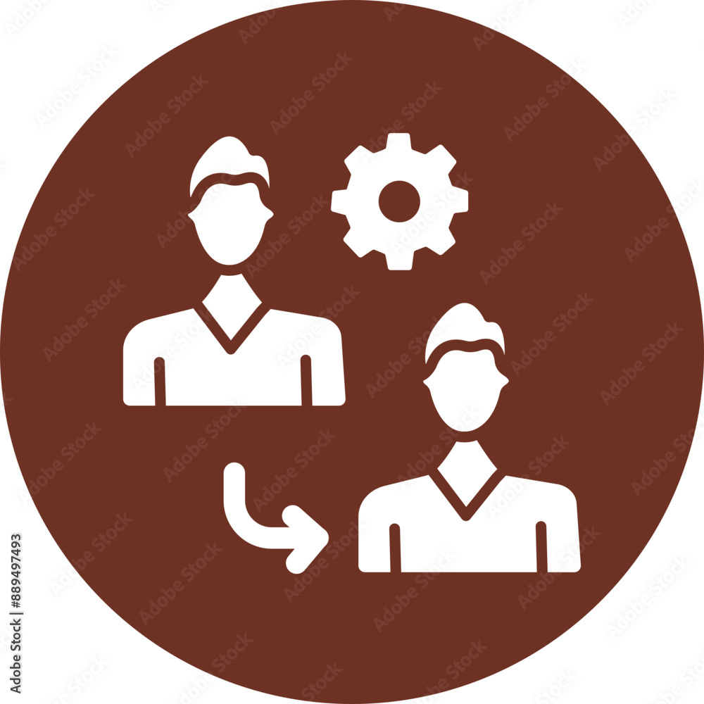 Change Management Glyph Brown Circle Icon Change Management Glyph Brown Circle Icon