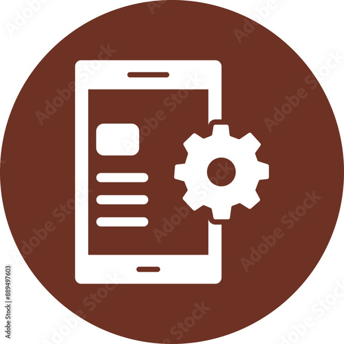 Mobile Marketing Glyph Brown Circle Icon