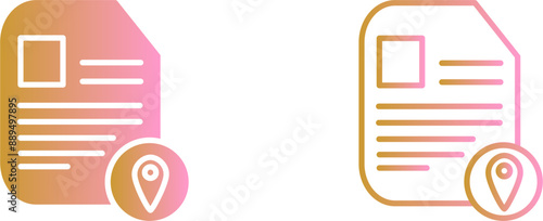 Document Location Vector Icon