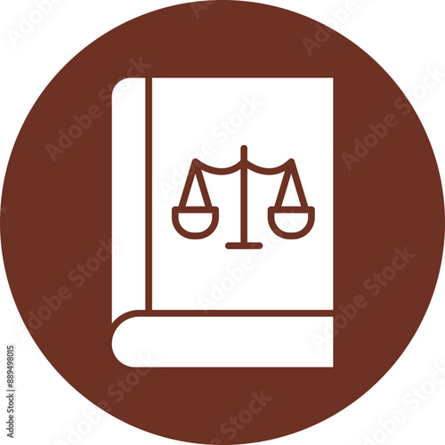 Book Glyph Brown Circle Icon