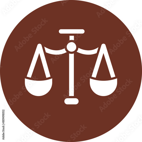 Law Glyph Brown Circle Icon