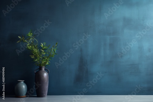 Dark blue concreate and cement wall to present product and background photo