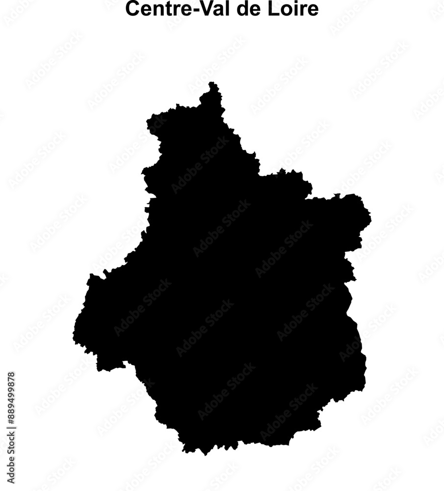 Centre-Val de Loire outline map Centre-Val de Loire outline map