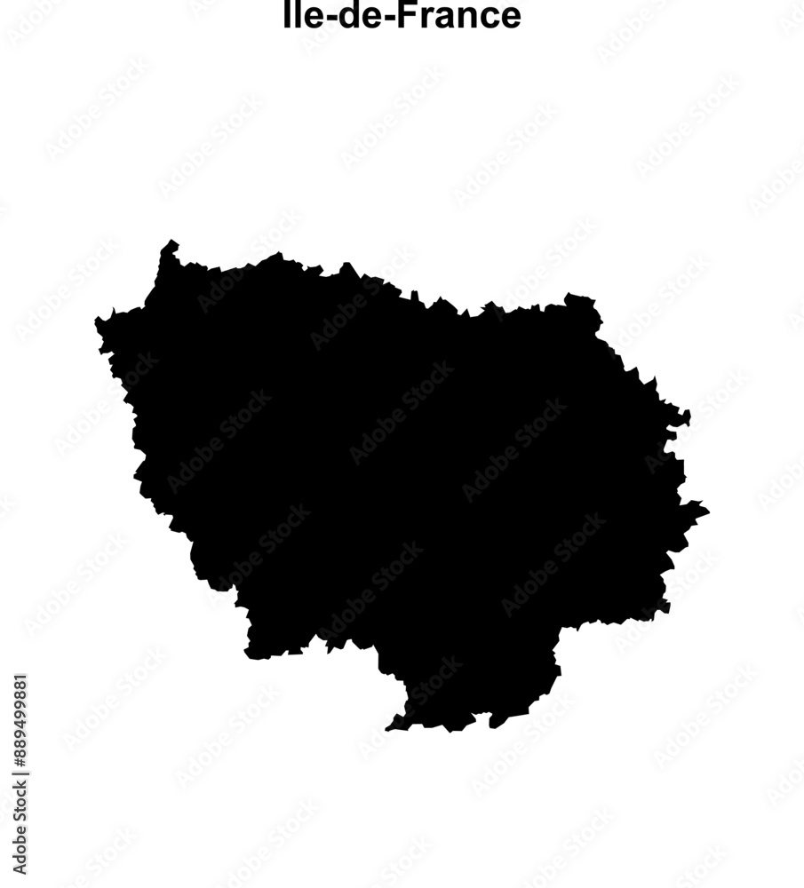 Fototapeta premium Ile-de-France outline map