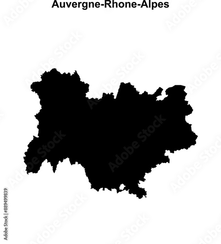 Auvergne-Rhone-Alpes outline map