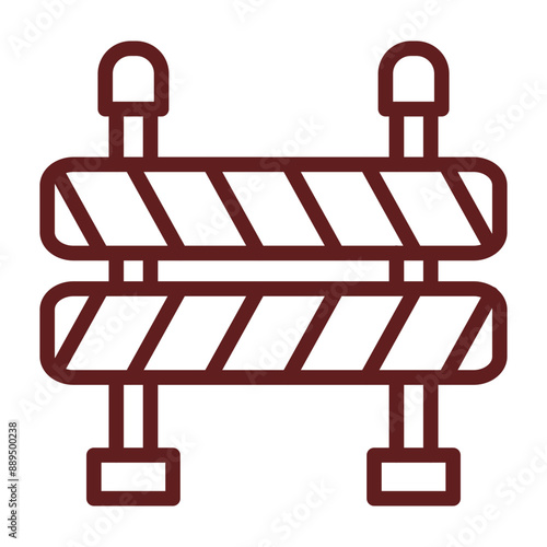 Barrier Vector Line Maroon Icon Design