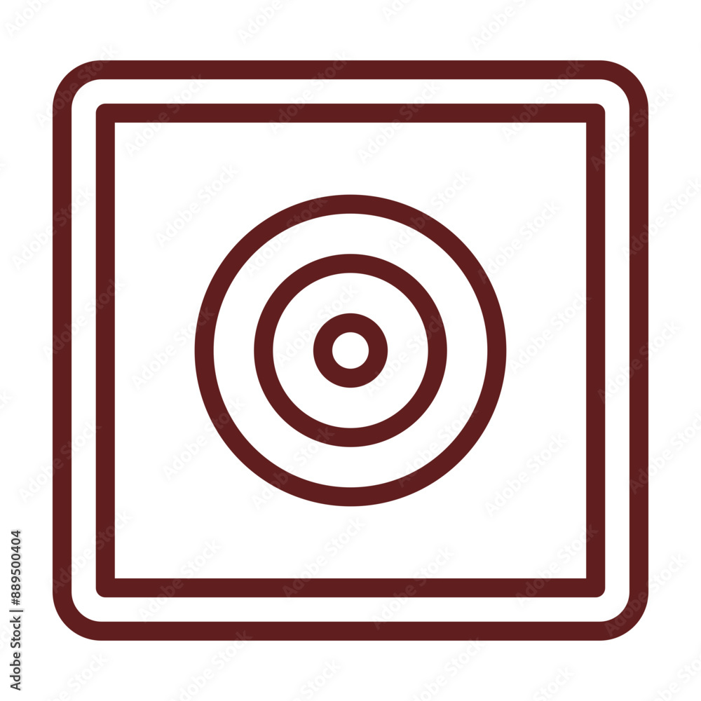 Alarm Button Vector Line Maroon Icon Design Alarm Button Vector Line Maroon Icon Design